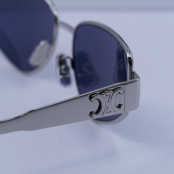 Celine CL40293U 16V Geometric Sunglasses - Palladium/Blue - Picture 10 of 11